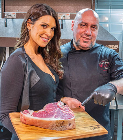 Florentine Steak being prepared at Trattoria Dall’Oste 