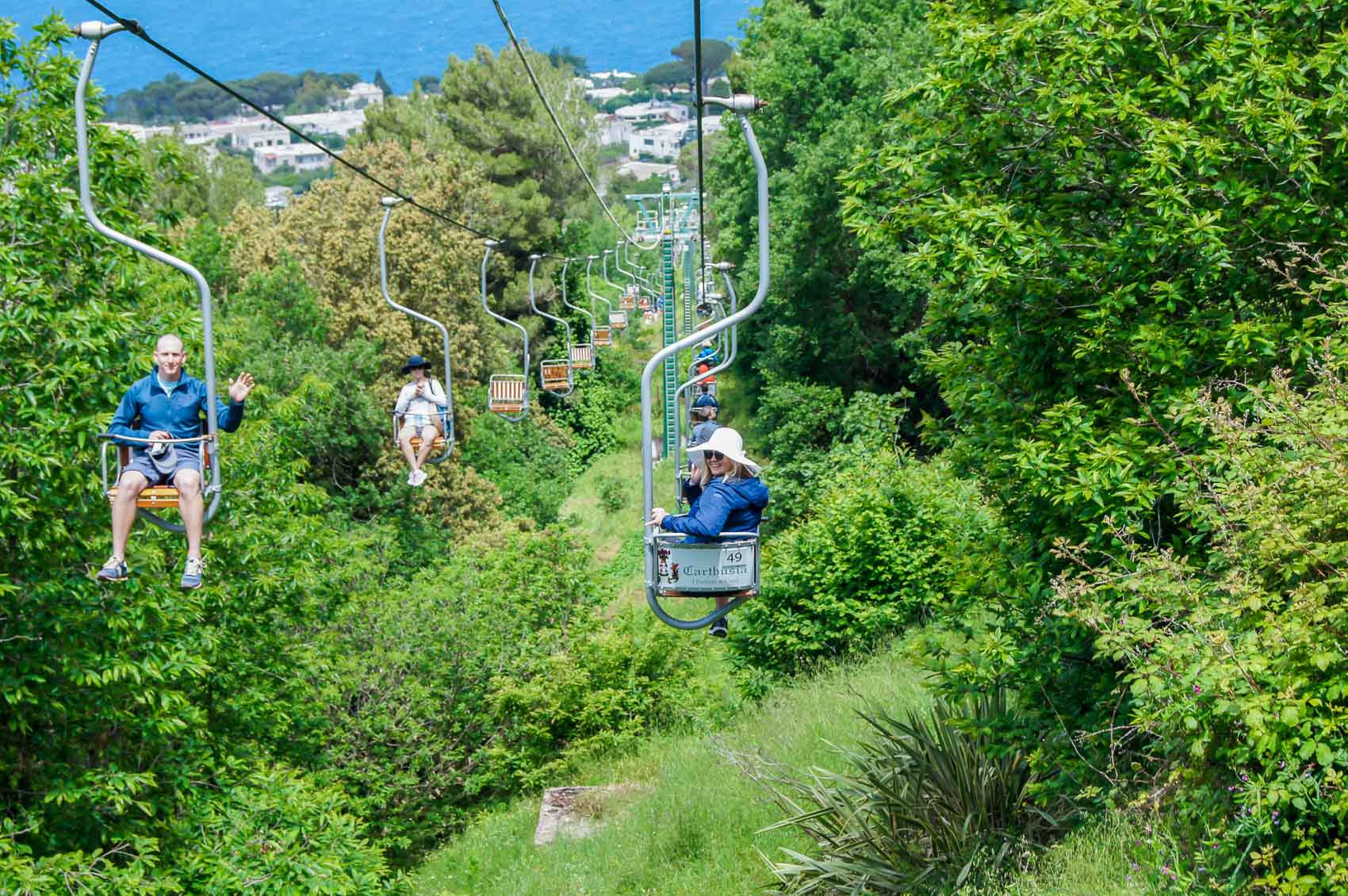 Riding the Chairlift on Capri Island