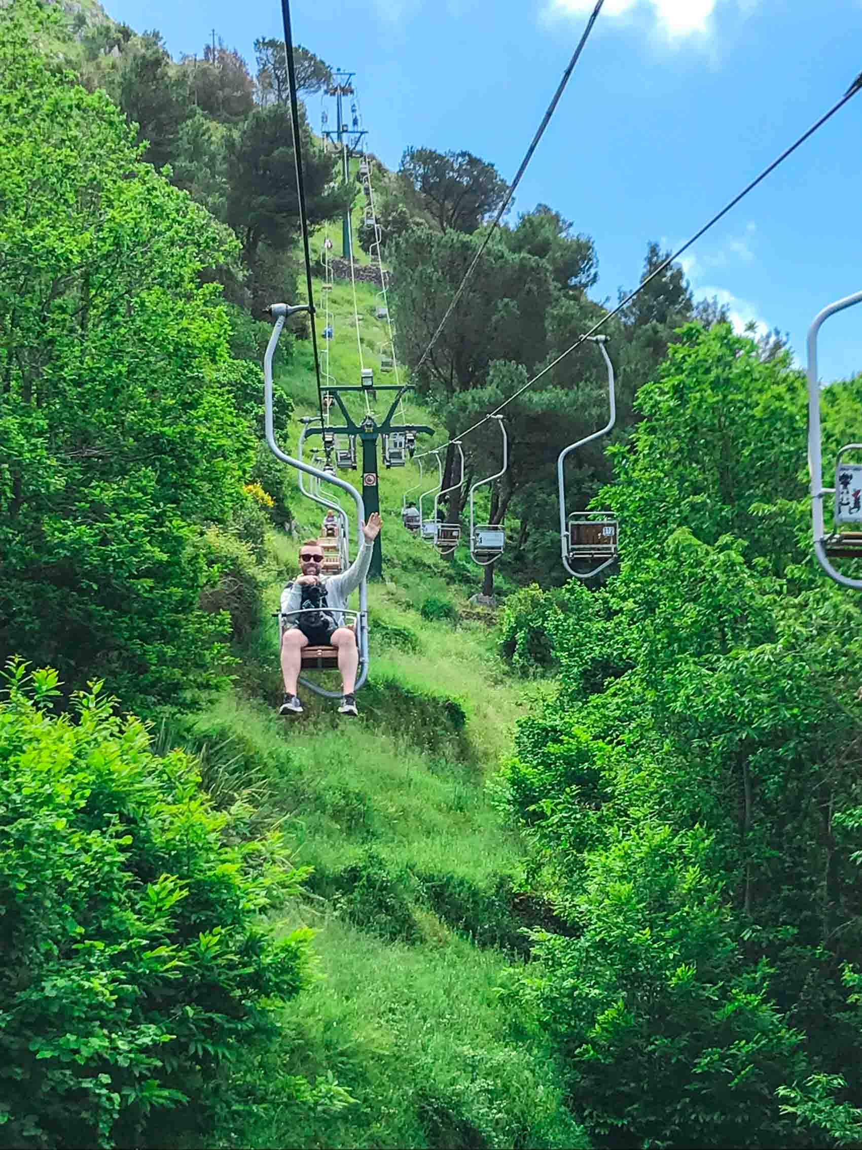 Riding the Chairlift on Capri Island