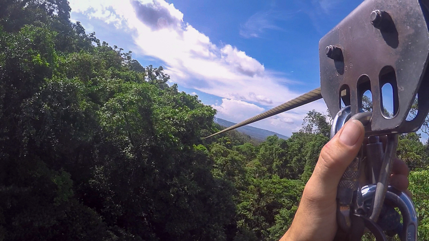 Ziplining at Arenal Mundo Aventura