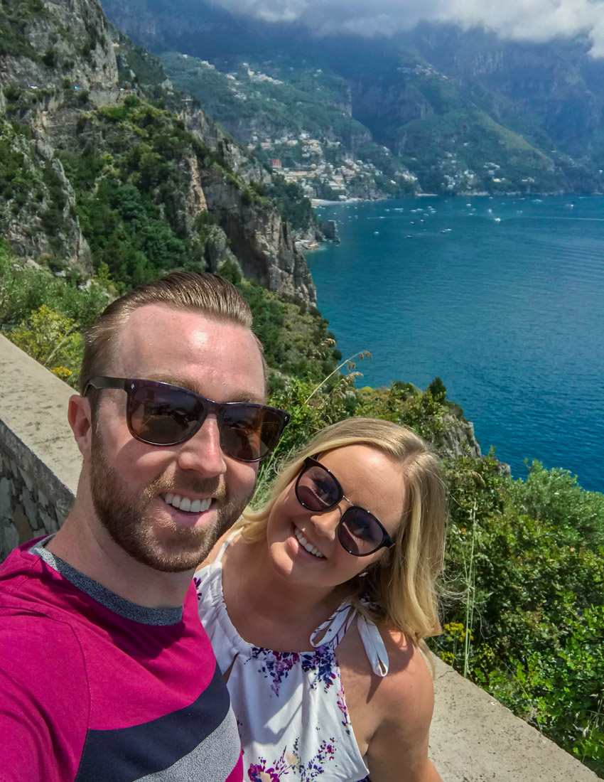 Madison and Liam at a photospot on the Amalfi Coast