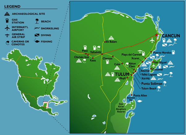 Map of Mayan Ruins