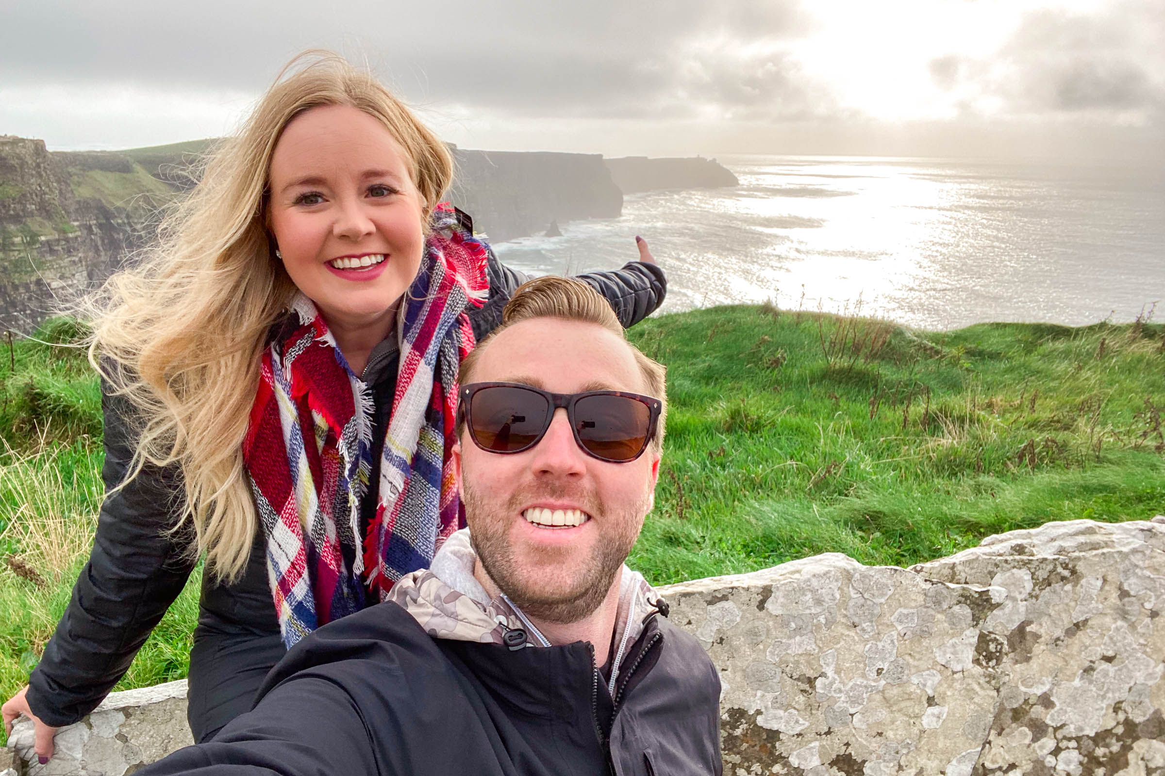 Madison and Liam at the Cliffs of Moher in Ireland